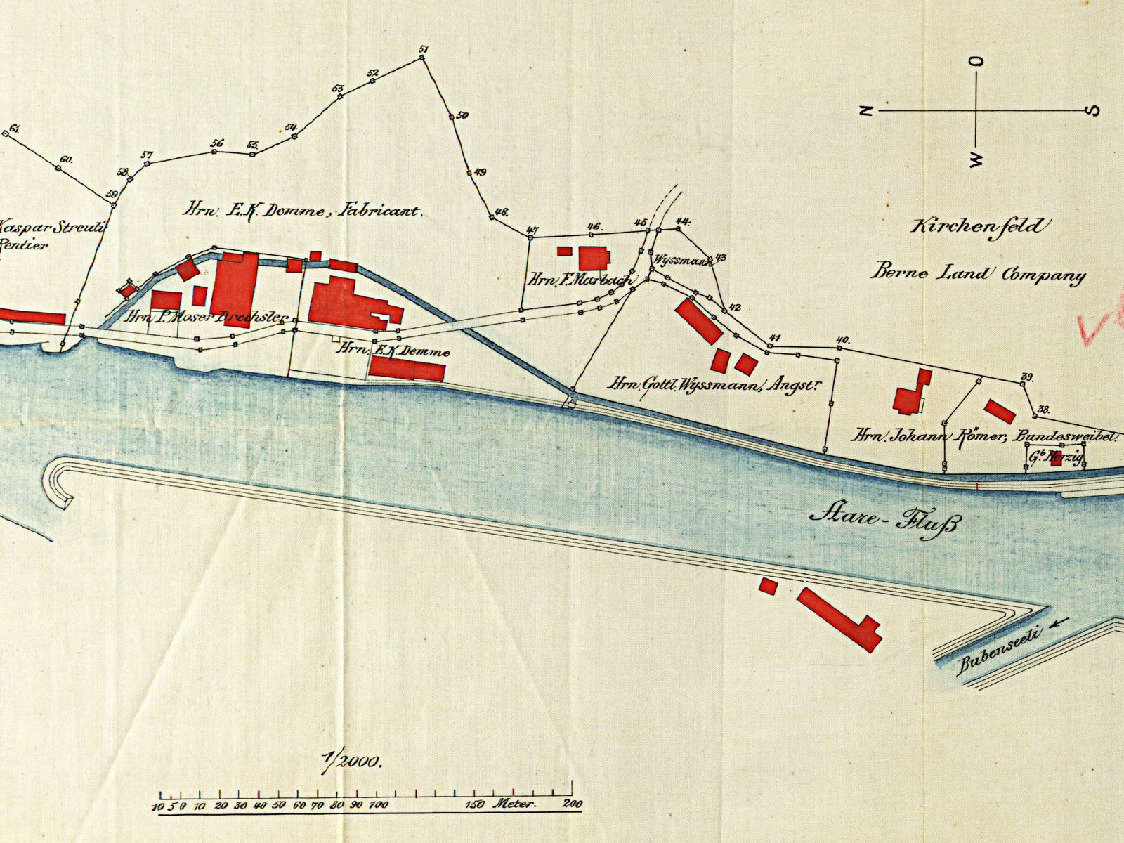 Lageplan des Uferstreifens im Dalmazi.