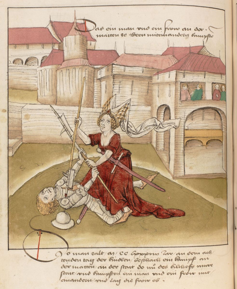 Darstellung eines Kampfes.